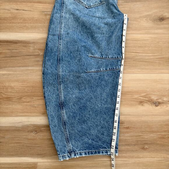 Free People We The Free Good Luck Mid-Rise Barrel Jeans 27 SHORT - Picture 7 of 10